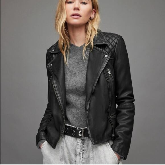 All Saints Jackets & Blazers - All Saints Conroy Leather Biker Jacket 2